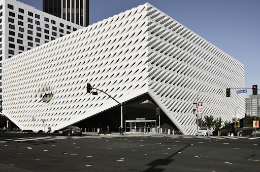 The Broad exterior is a white textured square