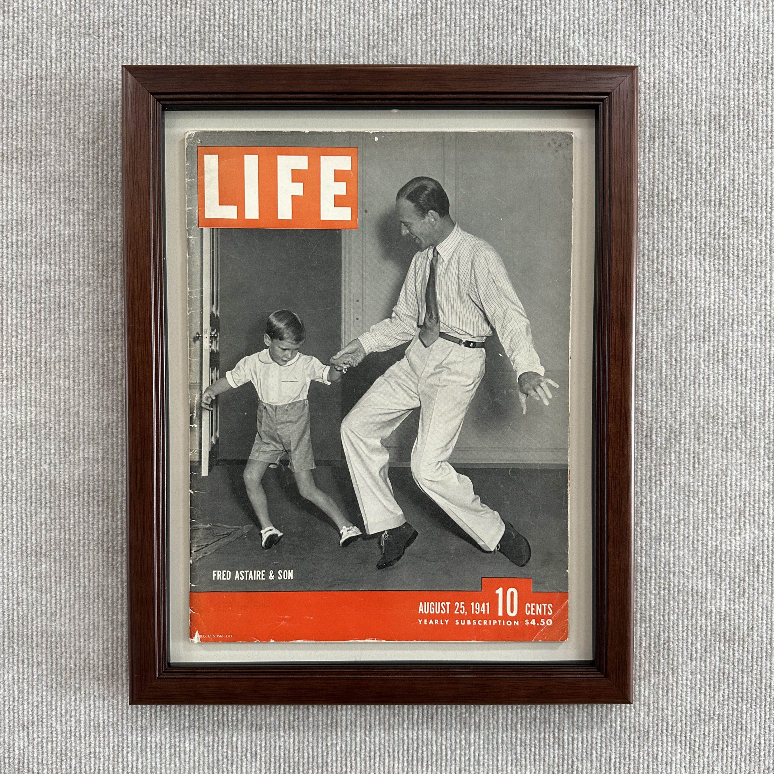 life magazine in memorabilia shadow box